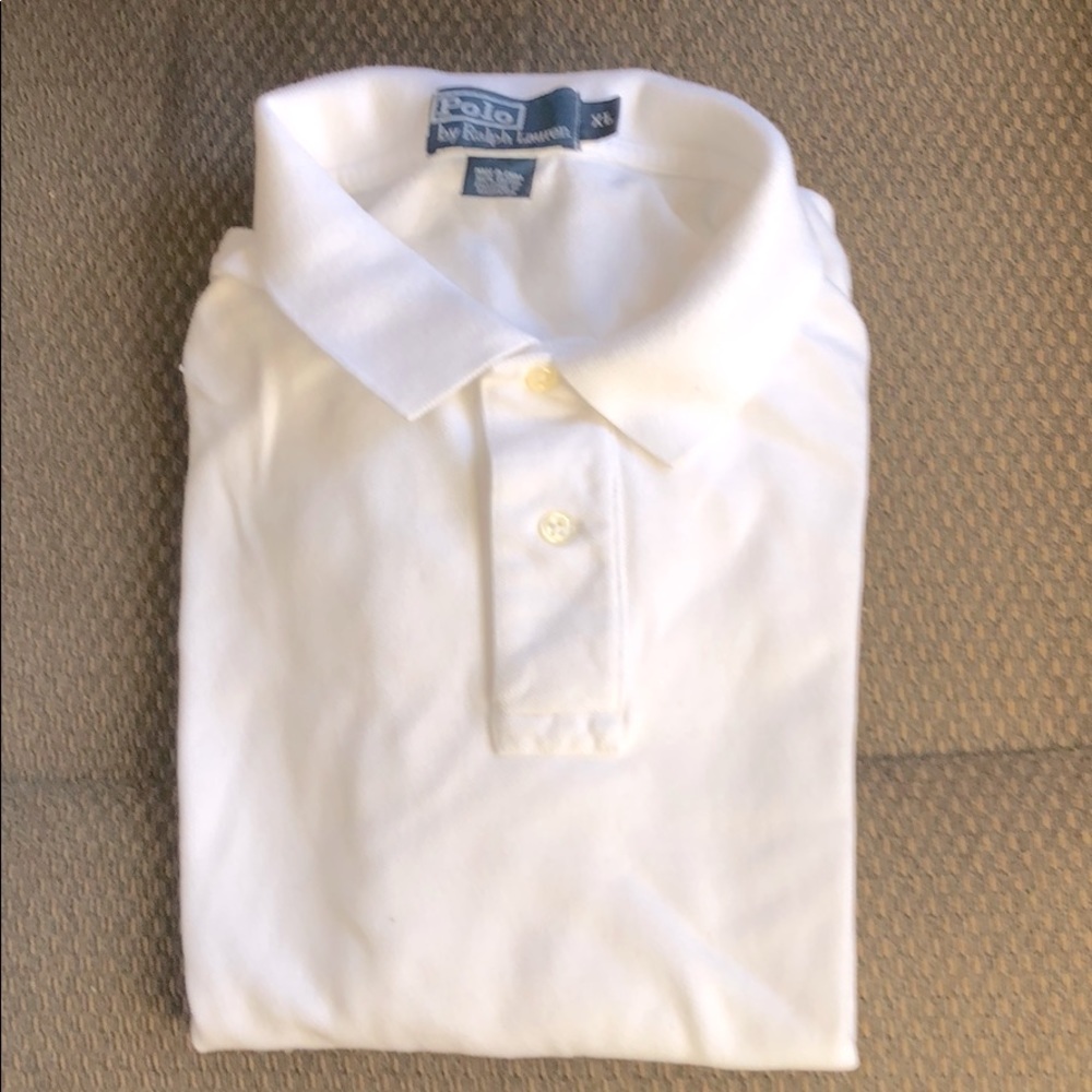 Men’s, Ralph Lauren, cream Polo shirt. XL.